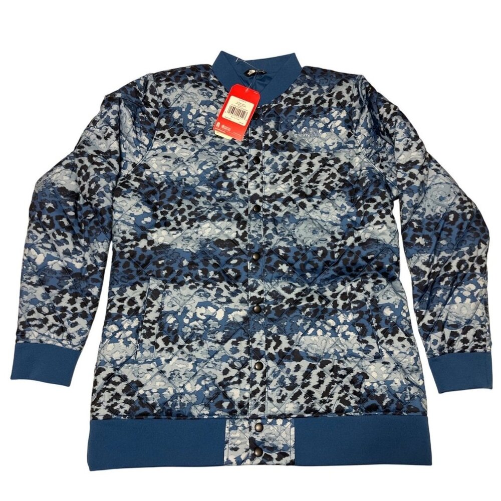 NWT The North Face Womens Anna Jacket Dish Blue Leopard Print XL Winter Skiing